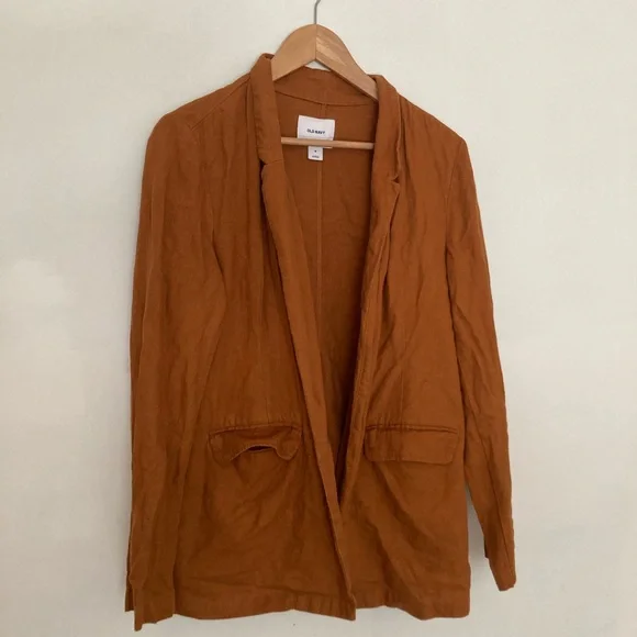 Old Navy Jackets Coats Womens Rust Linen Blazer Poshmark